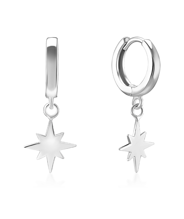 925 Sterling silver hoop with hanging.