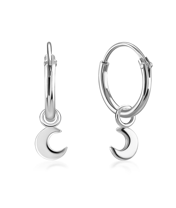 925 Sterling silver hoop with hanging.