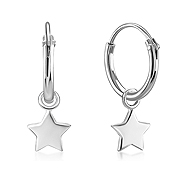 925 Sterling silver hoop with hanging.