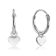 925 Sterling silver hoop with hanging.