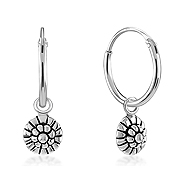 925 Sterling silver hoop with hanging.