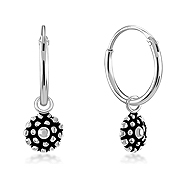 925 Sterling silver hoop with hanging.