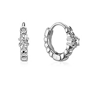 925 Sterling silver hoop with hanging.