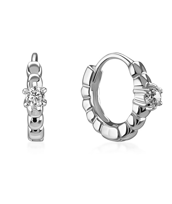 925 Sterling silver hoop with hanging.