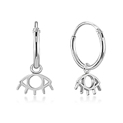 925 Sterling silver hoop with hanging.