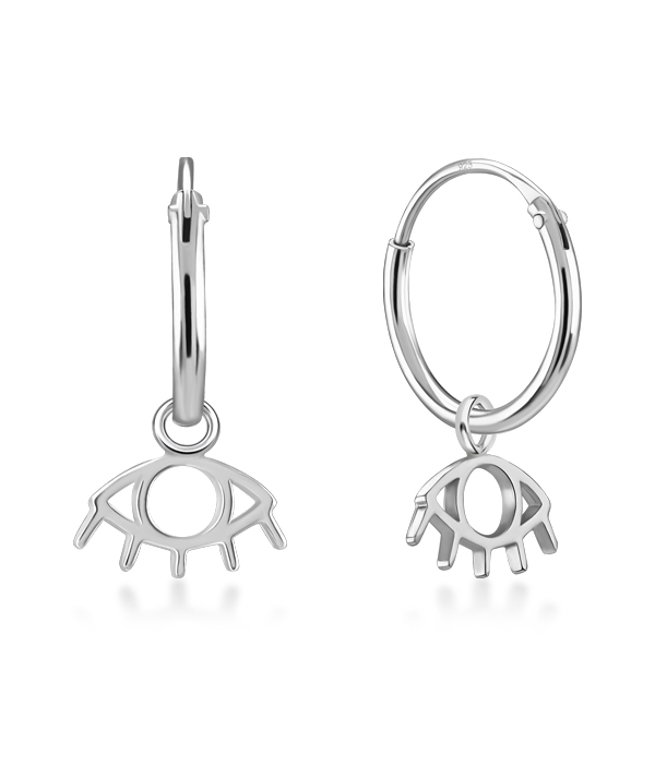925 Sterling silver hoop with hanging.