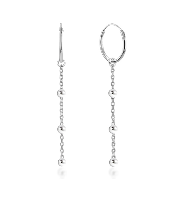 925 Sterling silver hoop with hanging.
