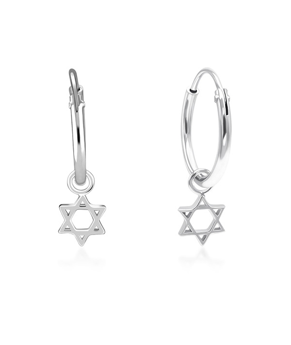 925 Sterling silver hoop with hanging.
