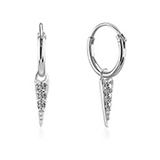 925 Sterling silver hoop with hanging.