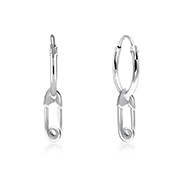 925 Sterling silver hoop with hanging.