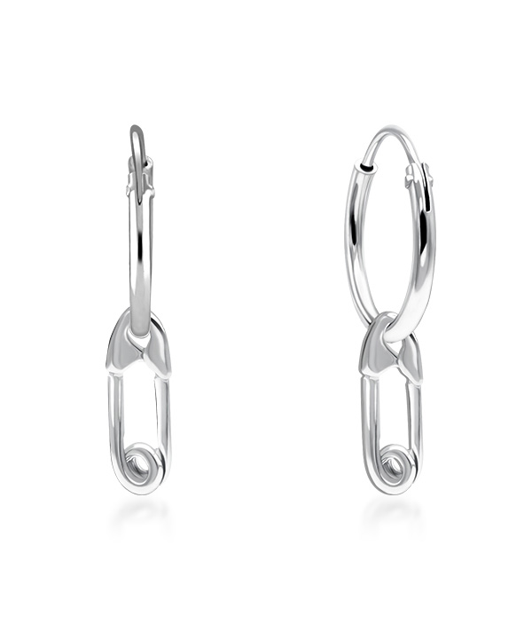 925 Sterling silver hoop with hanging.