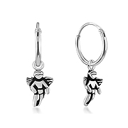 925 Sterling silver hoop with hanging.