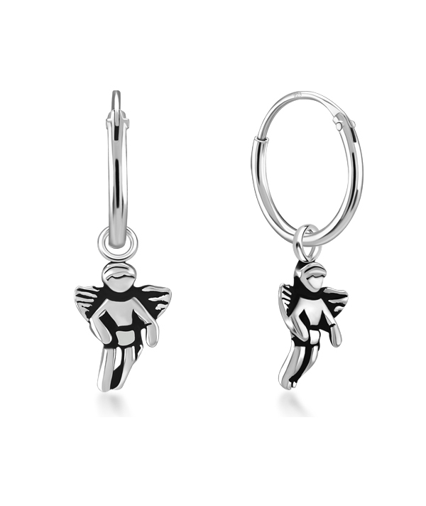 925 Sterling silver hoop with hanging.