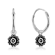 925 Sterling silver hoop with hanging.