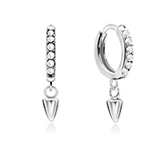 925 Sterling silver hoop with hanging.