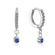 925 Sterling silver hoop with hanging.