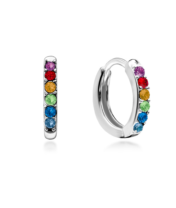925 Sterling silver hoop with hanging.
