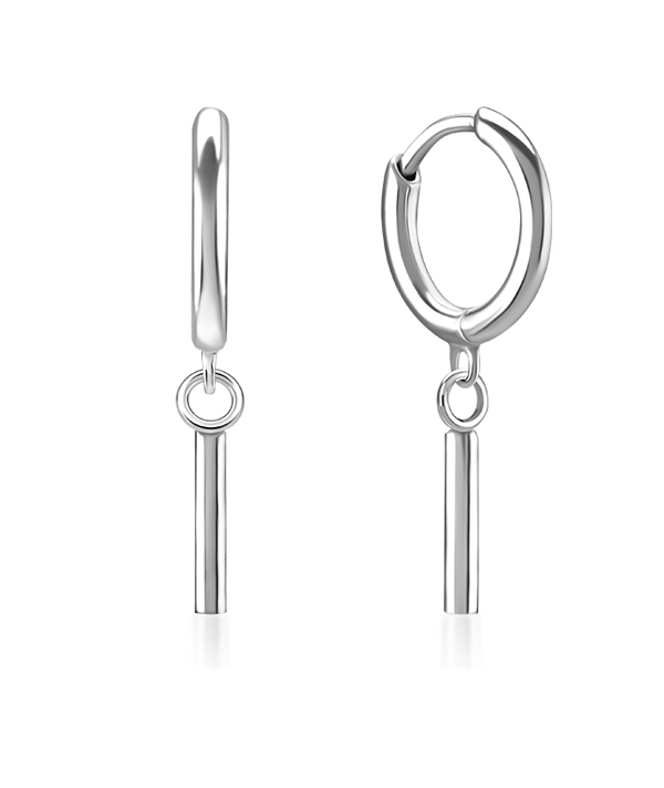 925 Sterling silver hoop with hanging.