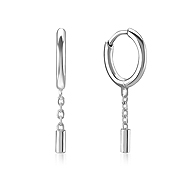 925 Sterling silver hoop with hanging.