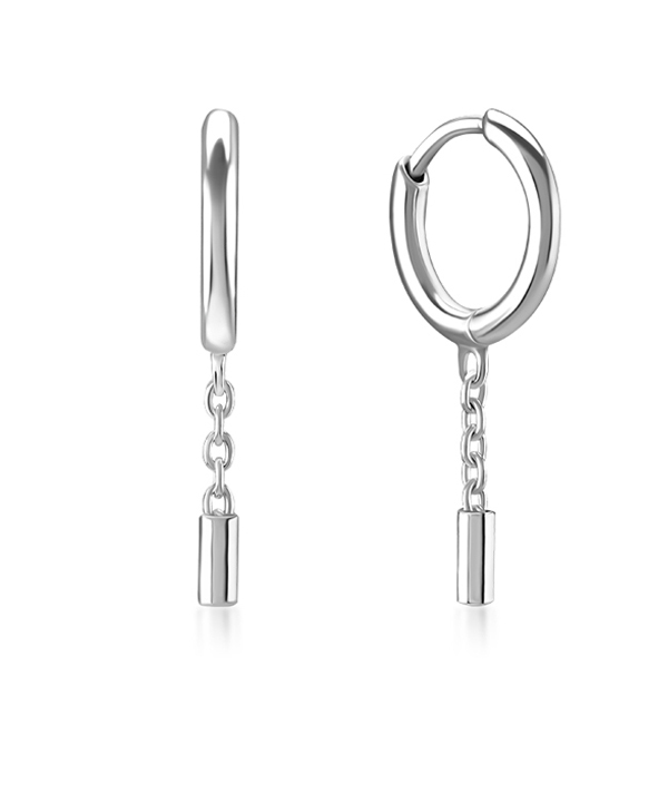 925 Sterling silver hoop with hanging.