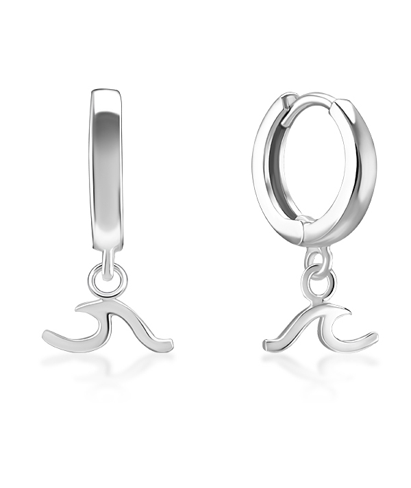 925 Sterling silver hoop with hanging.