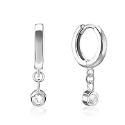 925 Sterling silver hoop with hanging.