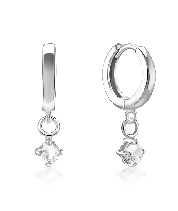 925 Sterling silver hoop with hanging.