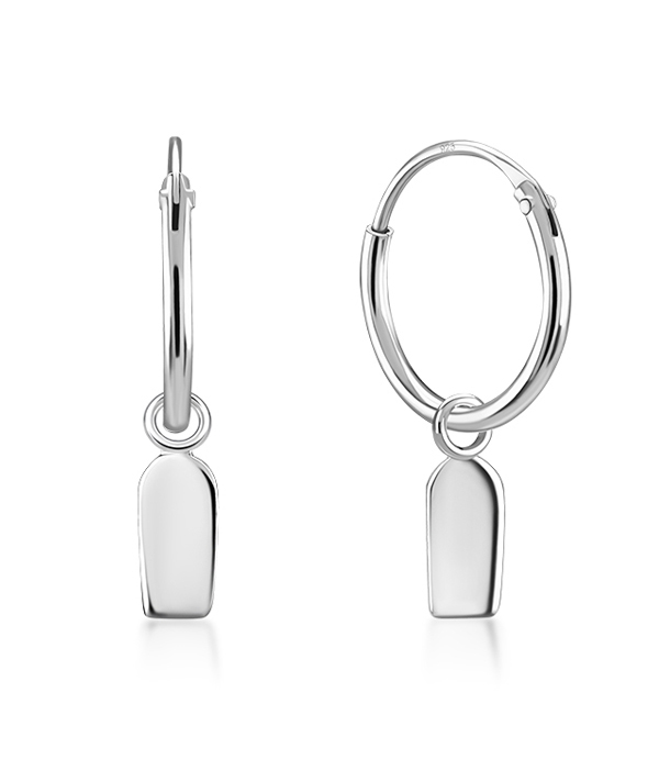 925 Sterling silver hoop with hanging.
