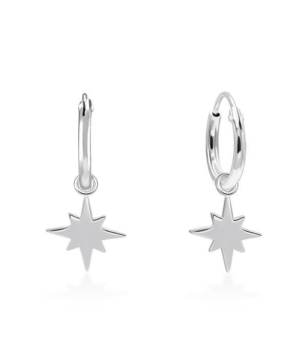 925 Sterling silver hoop with hanging.