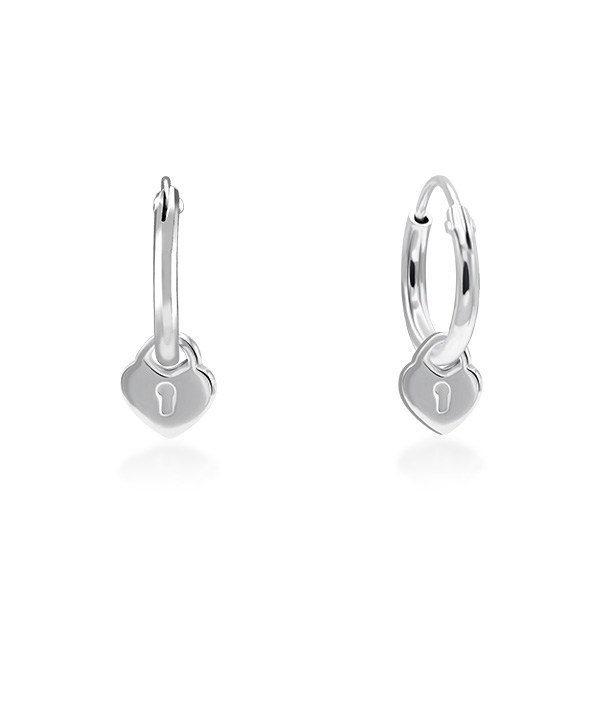 925 Sterling silver hoop with hanging.