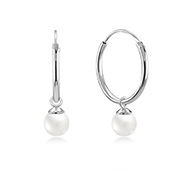 925 Sterling silver hoop with hanging.