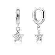 925 Sterling silver hoop with hanging.