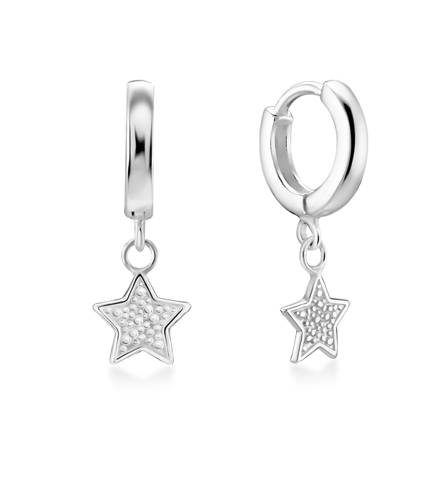 925 Sterling silver hoop with hanging.