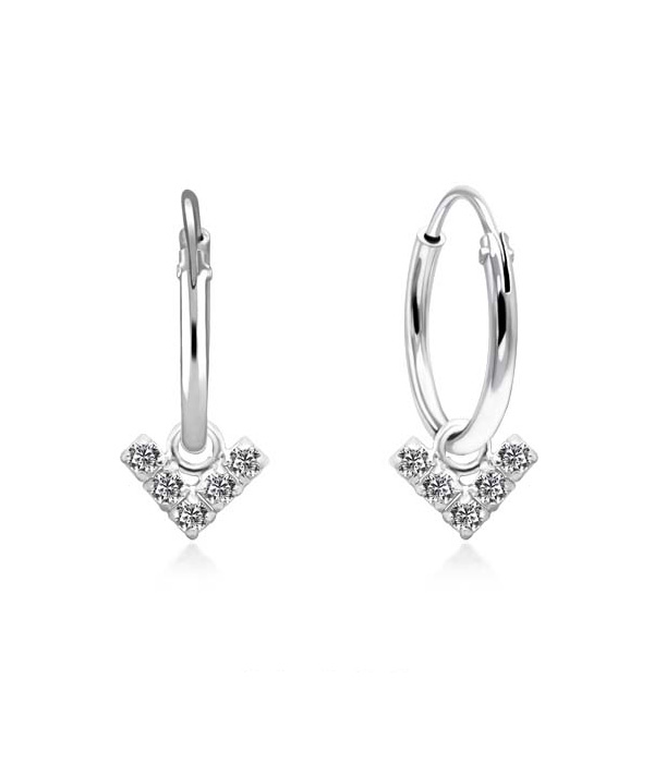925 Sterling silver hoop with hanging.