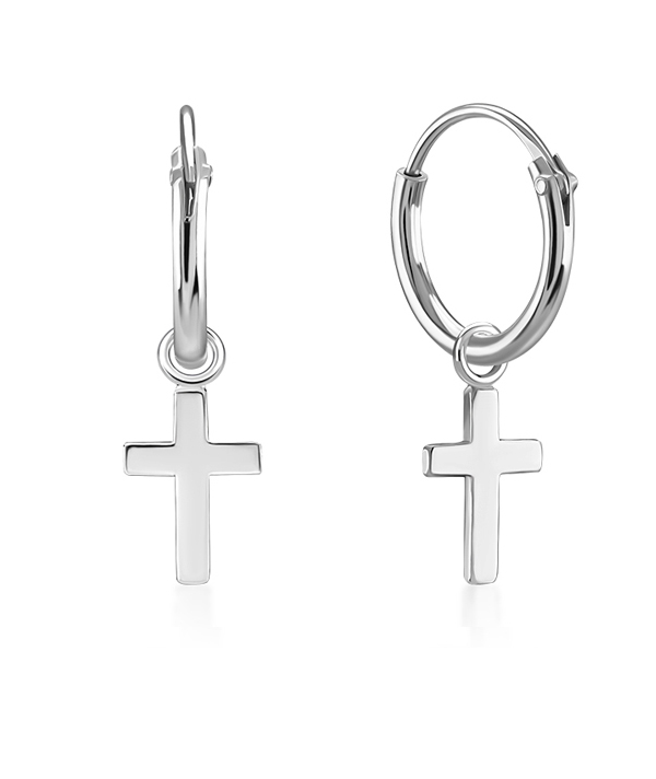 925 Sterling silver hoop with hanging.