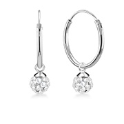 925 Sterling silver hoop with hanging.