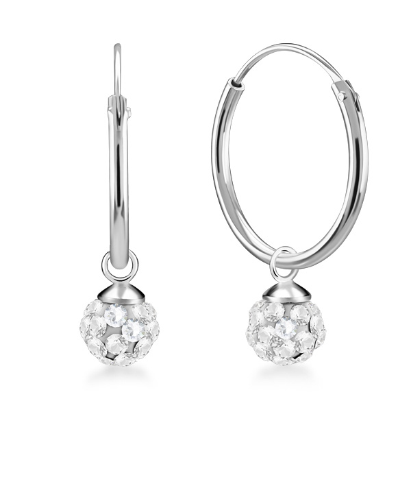 925 Sterling silver hoop with hanging.