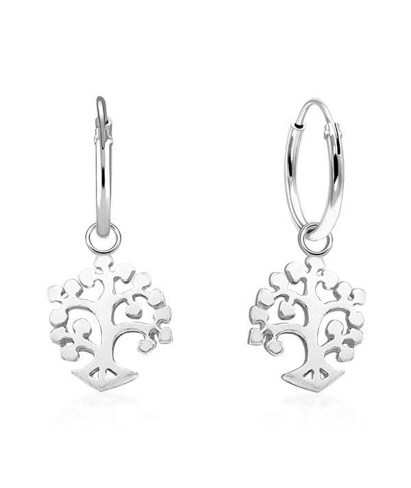 925 Sterling silver hoop with hanging.