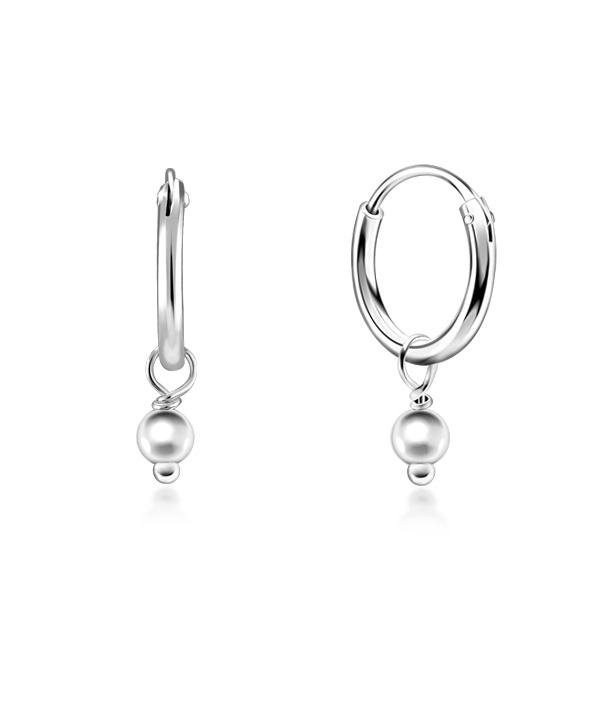925 Sterling silver hoop with hanging.