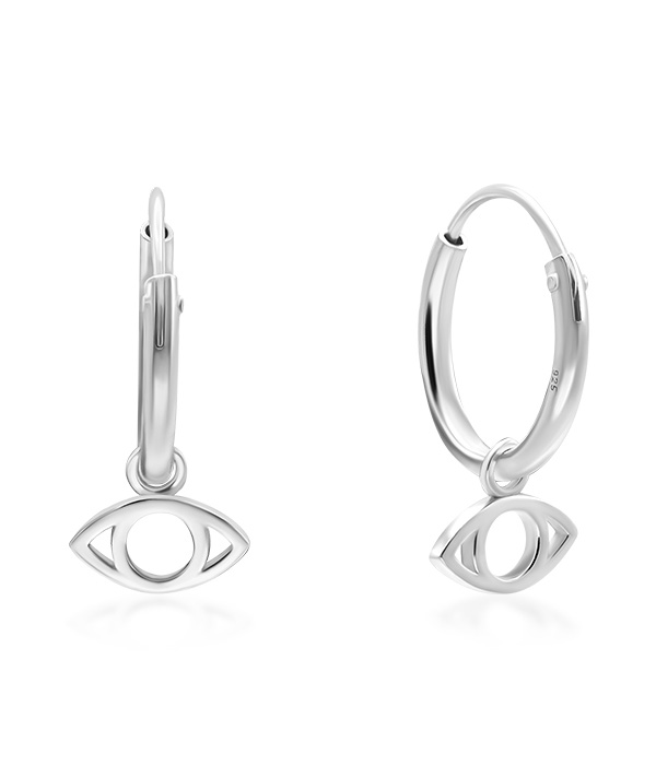 925 Sterling silver hoop with hanging.