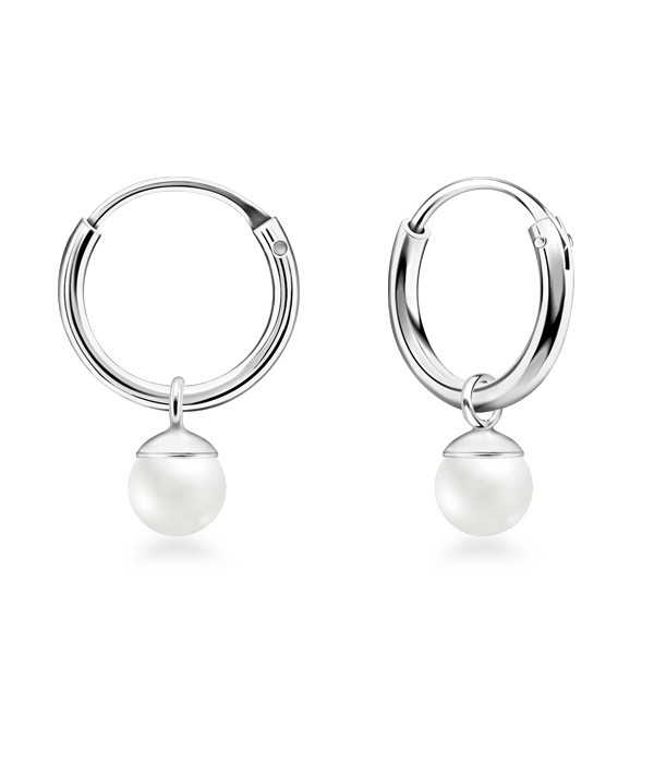 925 Sterling silver hoop with hanging.