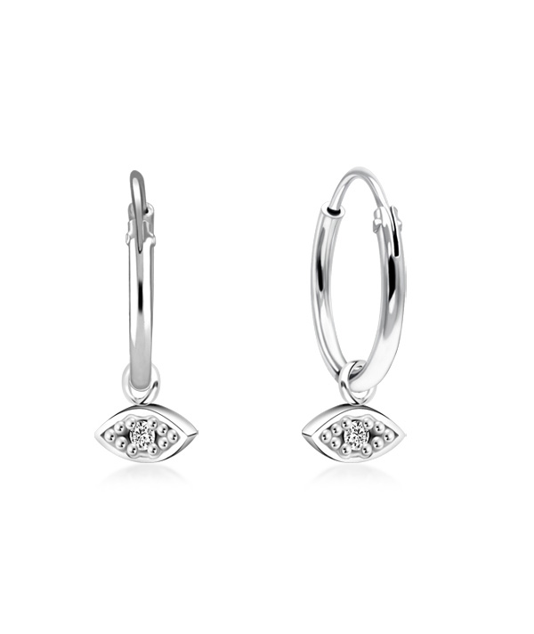 925 Sterling silver hoop with hanging.