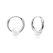 925 Sterling silver hoop with hanging.