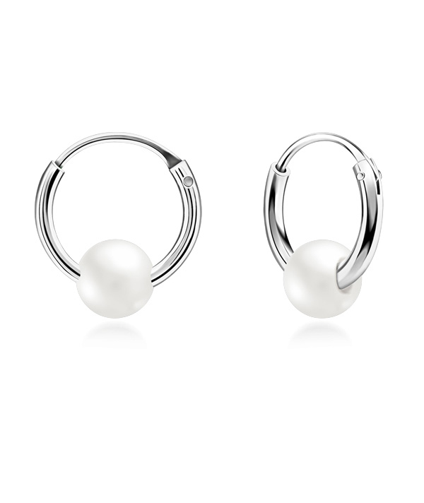 925 Sterling silver hoop with hanging.