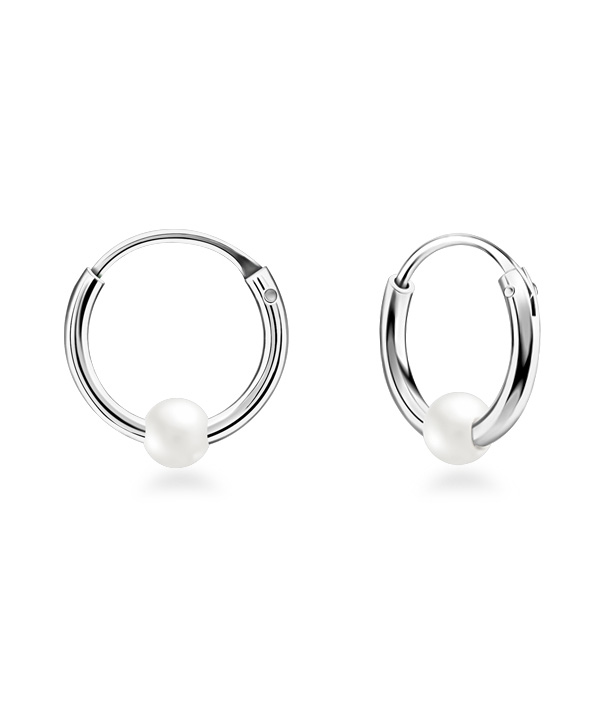 925 Sterling silver hoop with hanging.