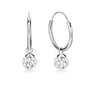 925 Sterling silver hoop with hanging.