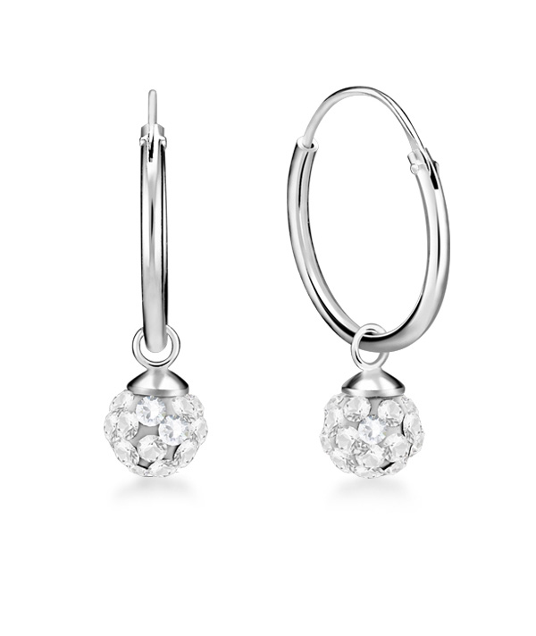 925 Sterling silver hoop with hanging.