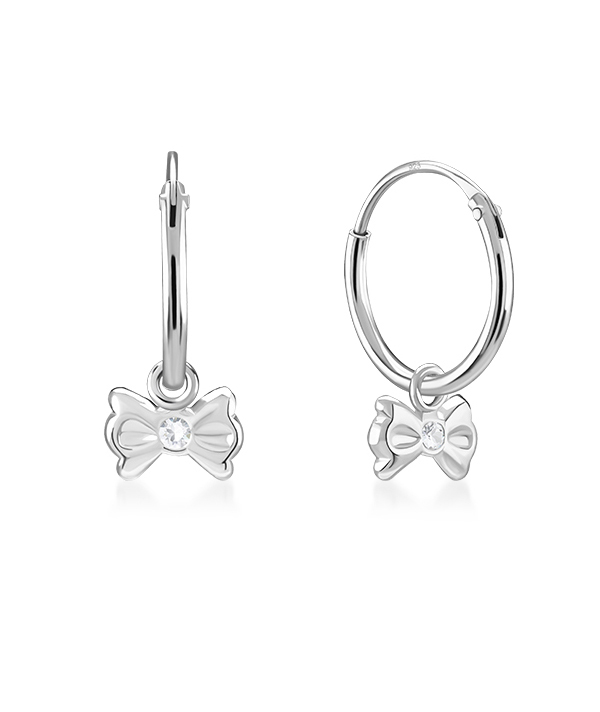 925 Sterling silver hoop with hanging.