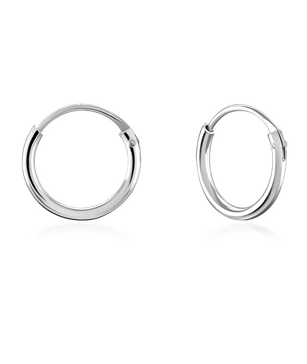14 x 2 mm. 925 Sterling silver hoop.