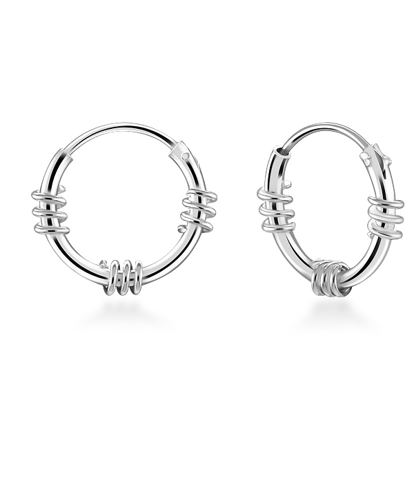 925 Sterling silver hoop.